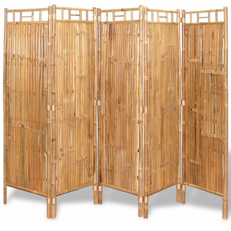 main image of "Topdeal 5-Panel Room Divider Bamboo 200x160 cm VDFF10001_UK"