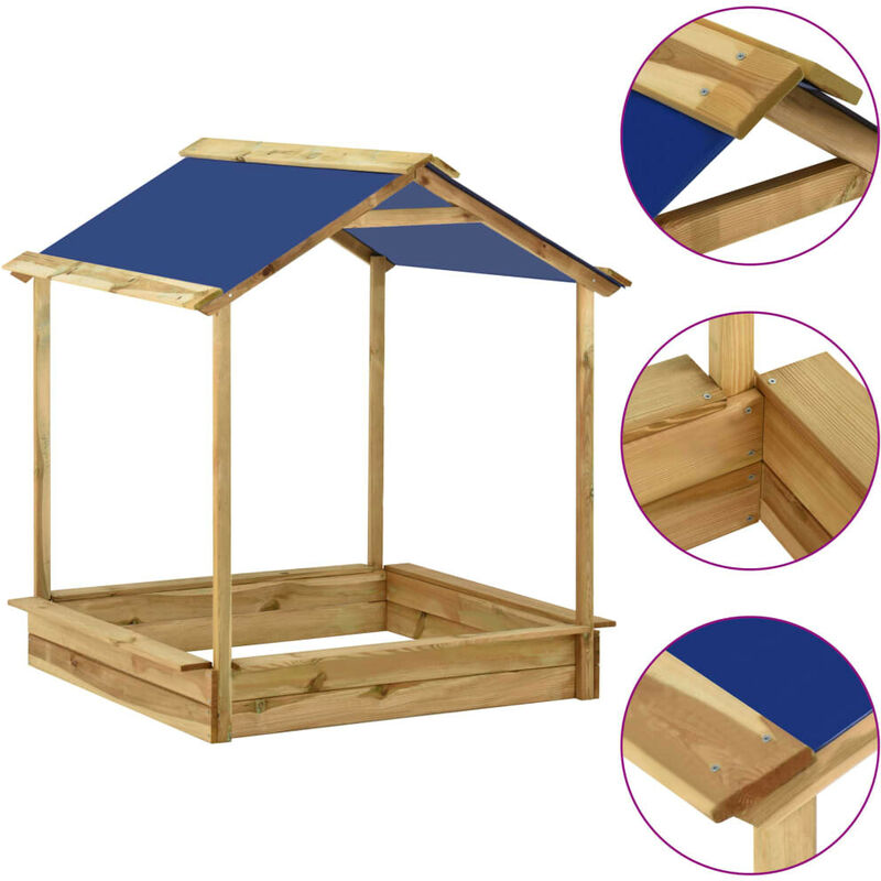 Aire de jeu d'extérieur avec sablière 128x120x145 cm Pinède FF315631FR - Topdeal