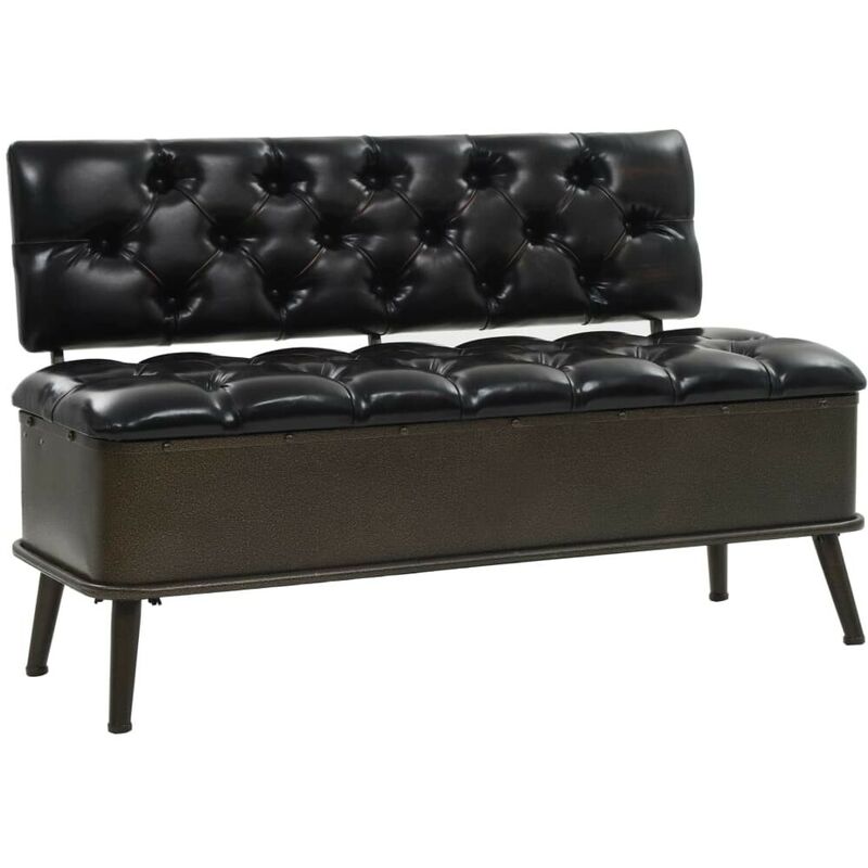 VDTD11718_FR Banc de rangement avec dossier Cuir artificiel 120 x 52 x 75 cm - Topdeal