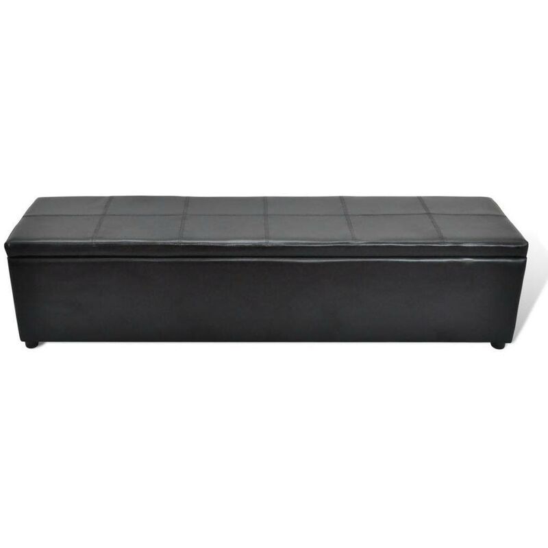 Topdeal VDTD08217_FR Banc de rangement Noir Taille grande