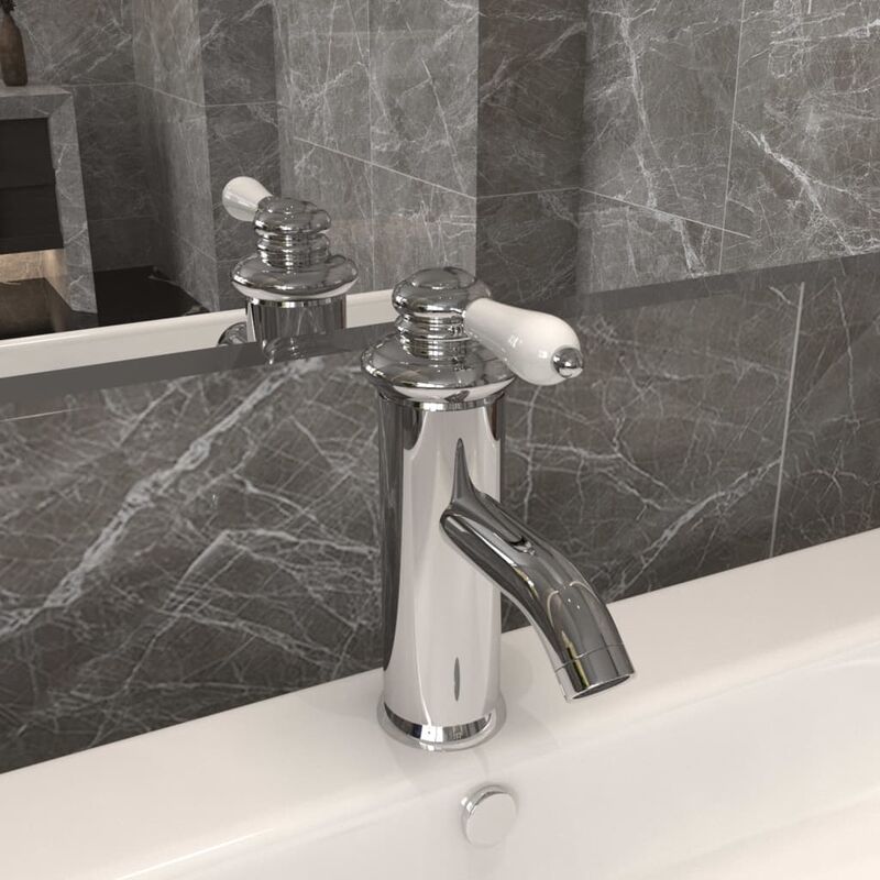 Bathroom Basin Faucet Chromed Finish 130x180 mm FF149070_UK - Topdeal
