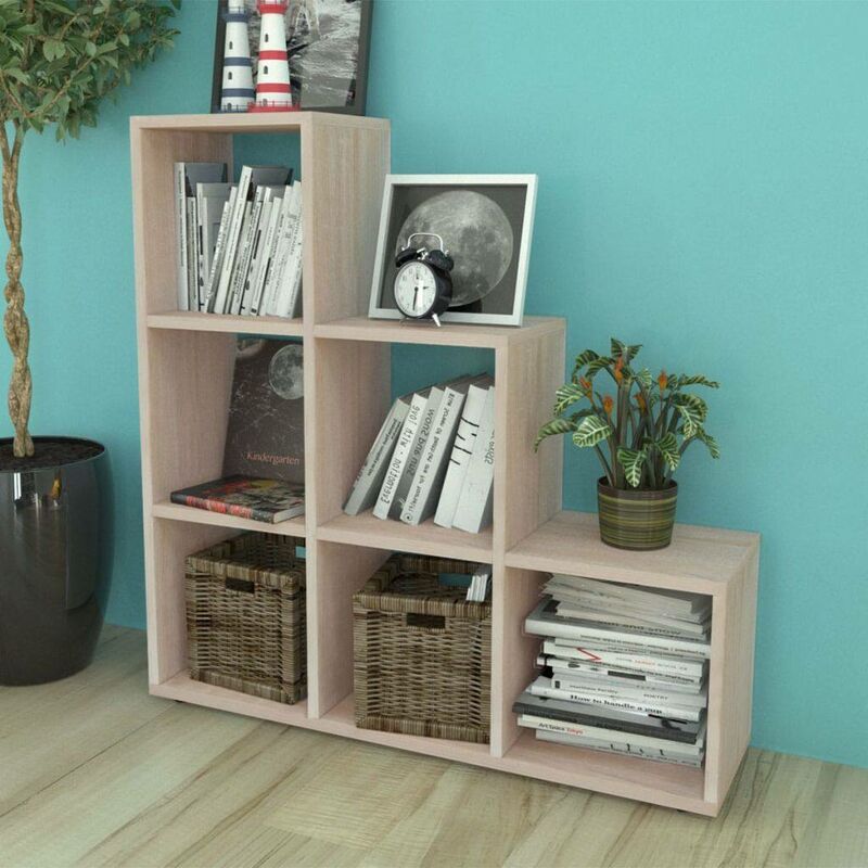 topdeal bibliotheque/etagere 107 cm couleur de chene