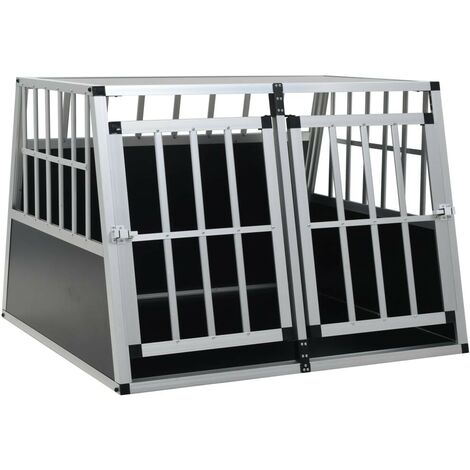 Topdeal Cage pour chien à double porte 94 x 88 x 69 cm