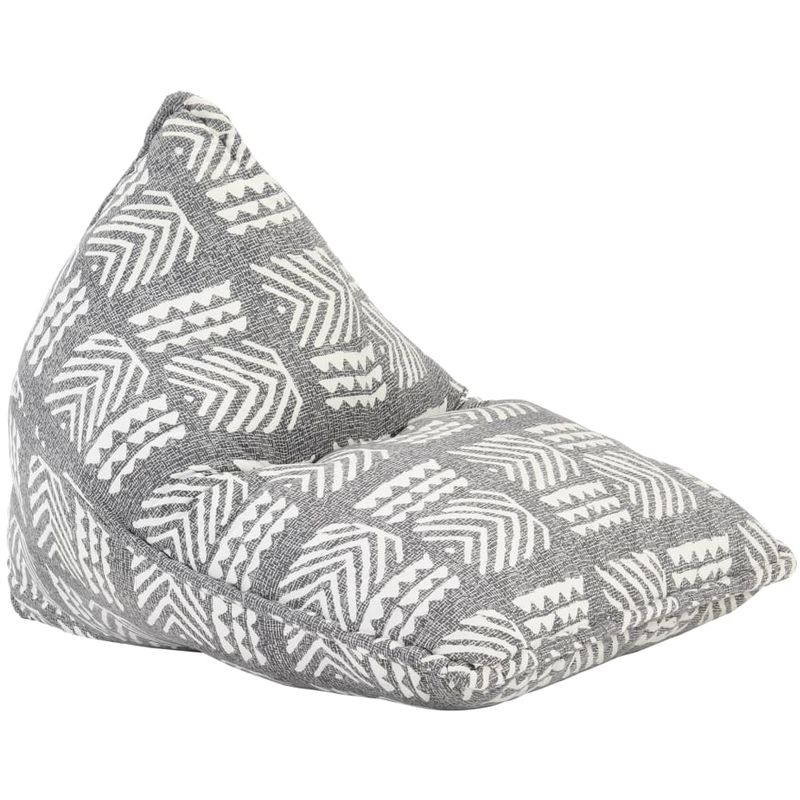 TOPDEAL Topdeal Canapé pouf Gris Tissu Patchwork