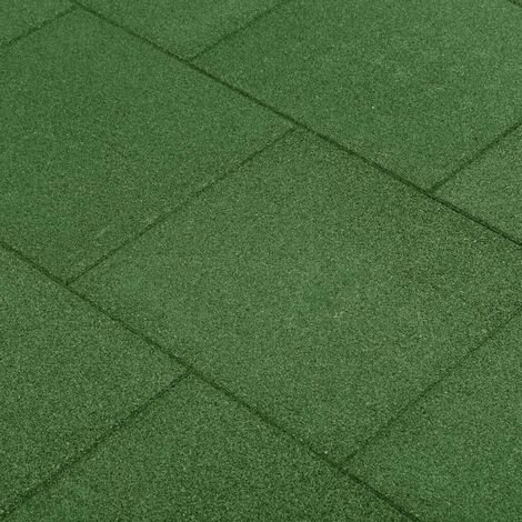Topdeal Carreaux de protection antichoc 12pcs Caoutchouc 50x50x3cm Vert FF3053180FR