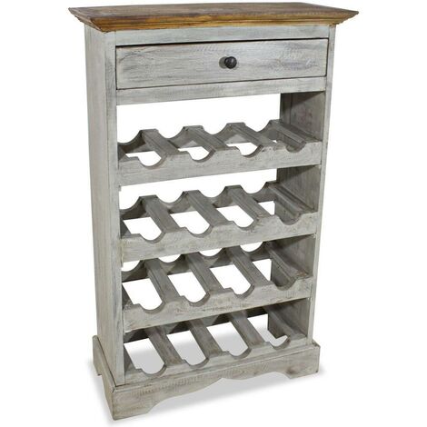 Topdeal Casier à bouteilles Bois massif de récupération 55 x 23 x 85 cm