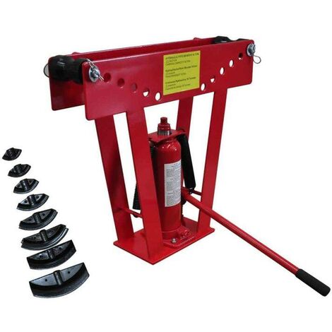 Topdeal Cintreuse de tuyaux hydraulique avec 8 matrices 16 tonnes