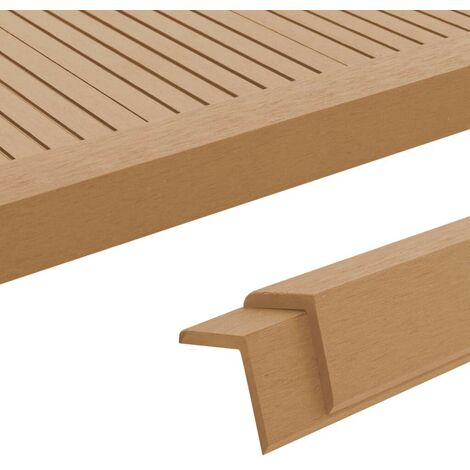 Topdeal Cornière de terrasse 5 pcs WPC 170 cm Couleur teck VDFF29173_FR
