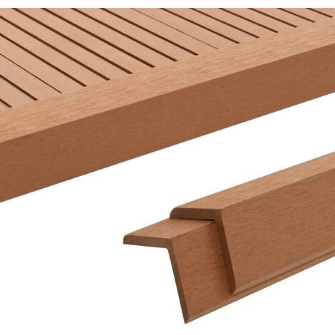 Topdeal Cornière de terrasse 5 pcs WPC 170 cm Marron clair VDFF29170_FR