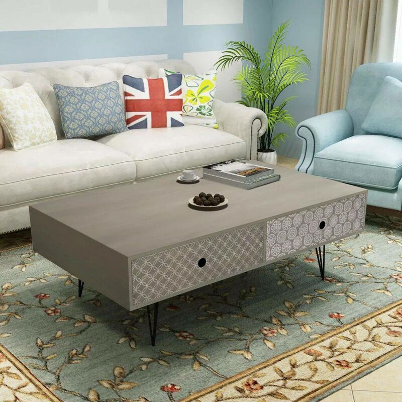 Couchtisch 100x60x35 cm grau 09787 - Topdeal