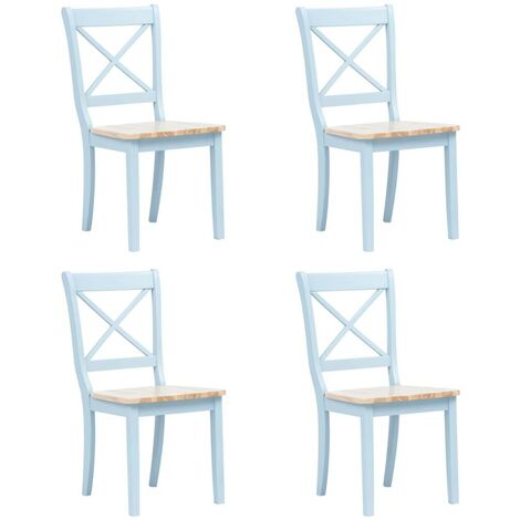 Topdeal Dining Chairs 4 pcs Grey and Brown Solid Rubber Wood VDTD13245