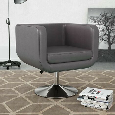 Topdeal Drehsessel Grau Kunstleder 23404