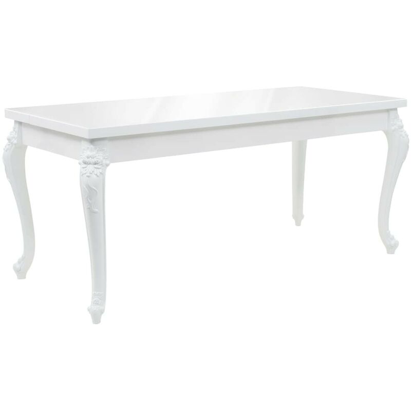 Topdeal - Esstisch 179 x 89 x 81 cm Hochglanz Weiß 12874