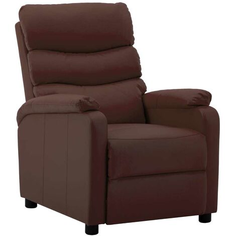 Topdeal Fauteuil inclinable Marron Similicuir FF289684FR