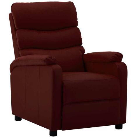 Topdeal Fauteuil inclinable Rouge bordeaux Similicuir FF289686FR