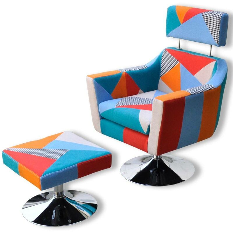 Topdeal - Fernsehsessel mit Patchwork-Design Stoff 08496