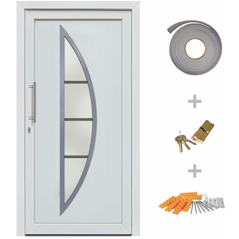 main image of "Topdeal Front Entrance Door White 108x200 cm VDTD21435"