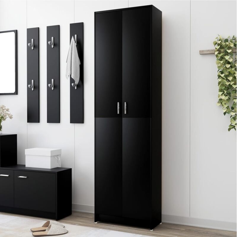 Sweiko - fimei Garde-robe de couloir Noir 55x25x189 cm Aggloméré
