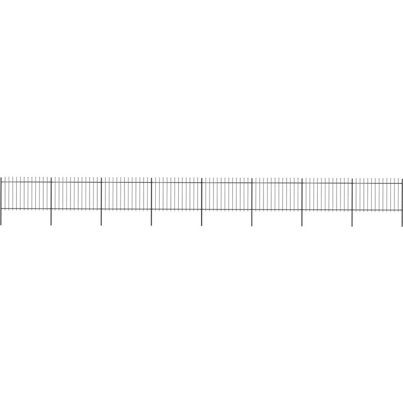 Topdeal Garden Fence with Spear Top Steel 13.6x1.2 m Black VDTD20287
