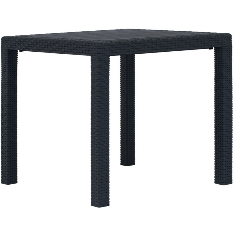 Topdeal - Gartentisch Anthrazit 79 x 79 x 72 cm Kunststoff Rattan-Optik 29732