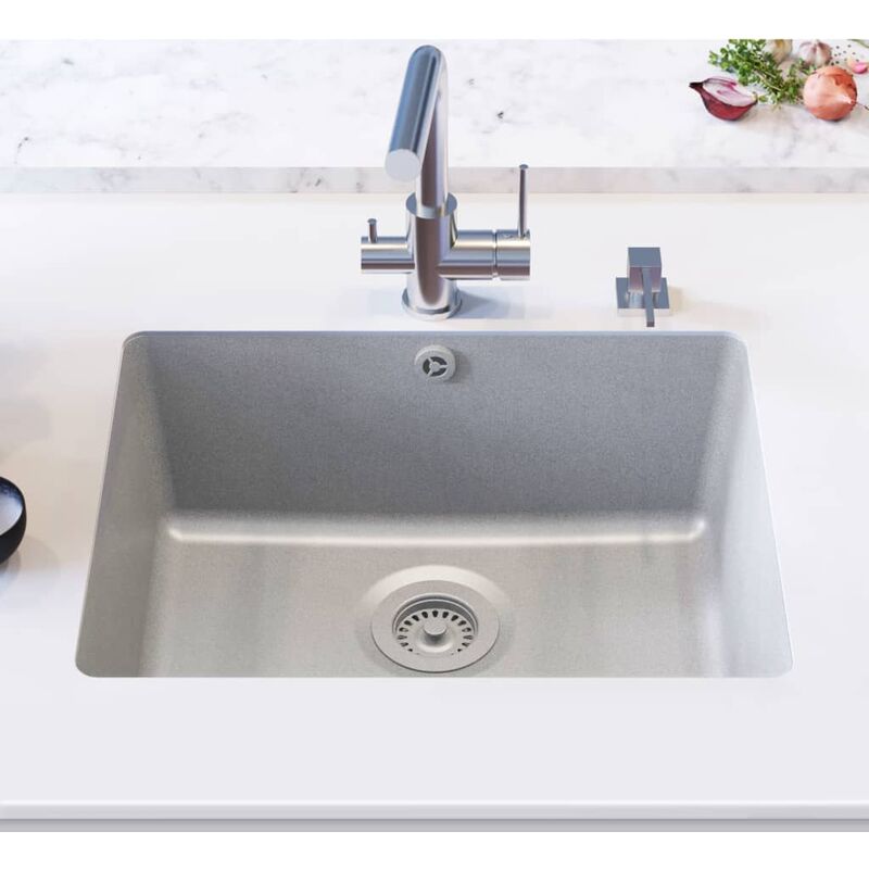 Granite Kitchen Sink Single Basin Grey VDTD04975 - Topdeal