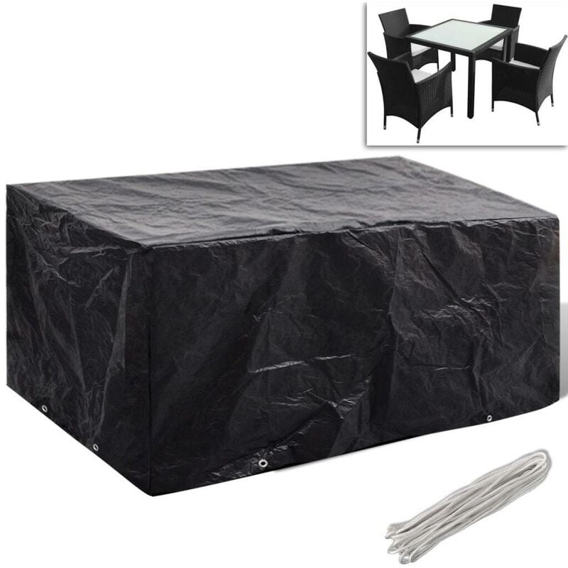 VDTD26612_FR Housse de mobilier de jardin Résine tressée 8 ?illets 180x140cm - Topdeal