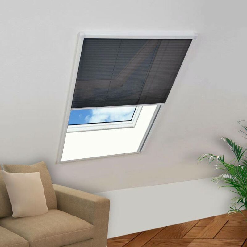 Insektenschutz-Plissee für Fenster Aluminium 80 x 100 cm 04719 - Topdeal