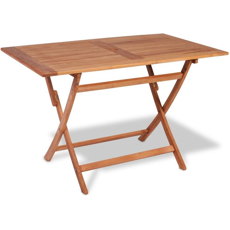 Klappbarer Gartentisch 120x70x75 cm Teak Massivholz 28870 - Topdeal