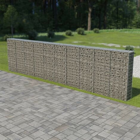 Topdeal Mur à gabion avec couvercles Acier galvanisé 600 x 30 x 150 cm
