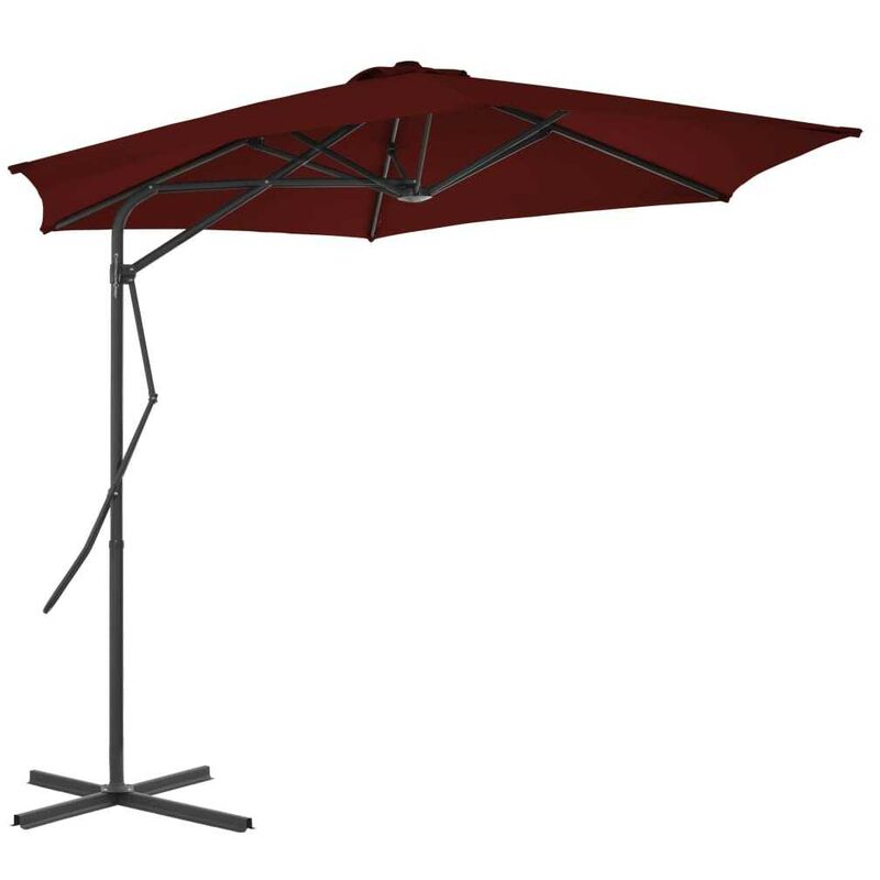 Outdoor Parasol with Steel Pole Bordeaux Red 300x230 cm FF312518_UK - Topdeal