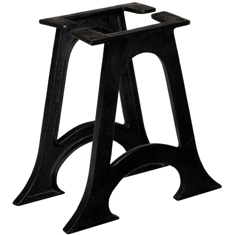 Pieds de table en A - vidaXL Pied de table base 2 pcs Base voûtée Cadre en A Fonte - Pieds de table noir
