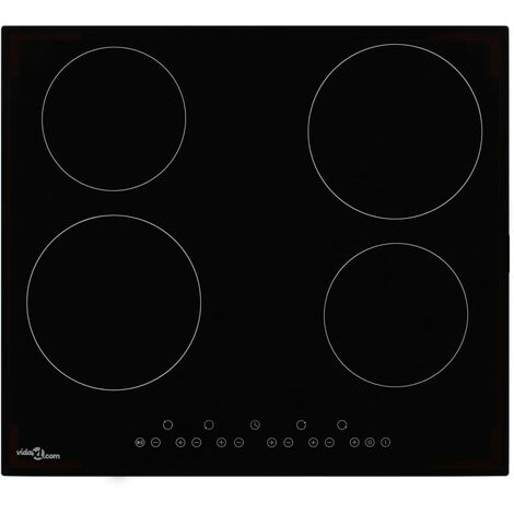 Topdeal Plaque de cuisson Céramique 4 brûleurs Contrôle tactile 6000 W VDFF30617FR