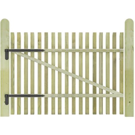 Topdeal Porte de jardin en piquets Bois de pin imprégné 100 x 75 cm