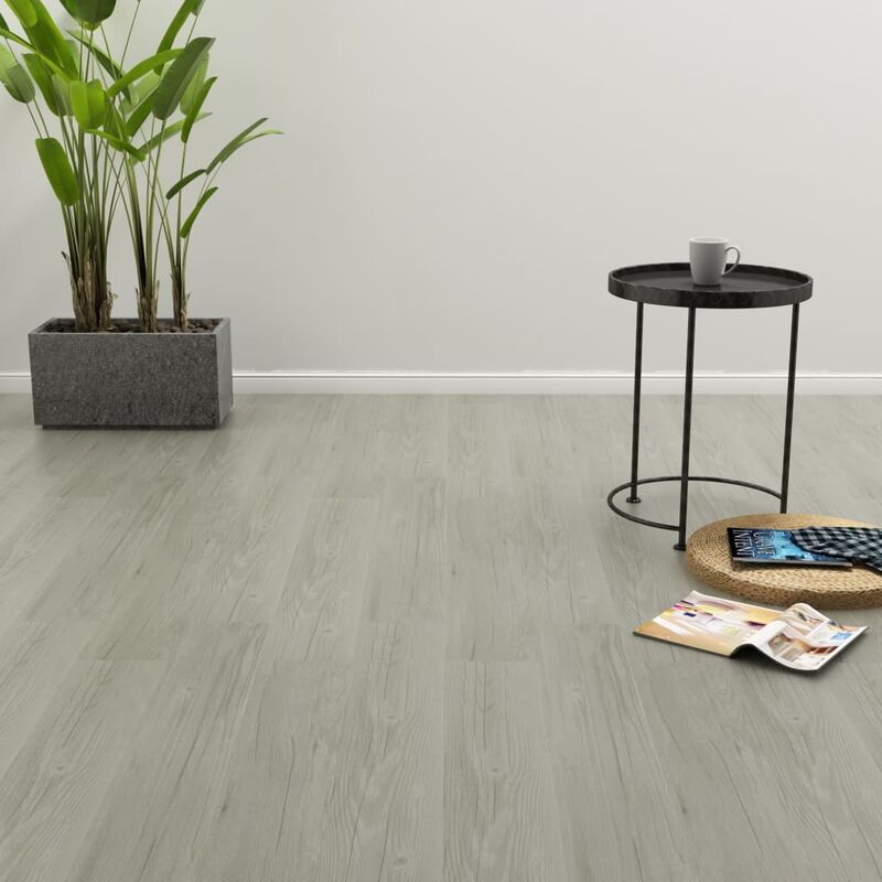 Self-adhesive Flooring Planks 4.46 m2 3 mm PVC Grey VDTD05756 - Topdeal