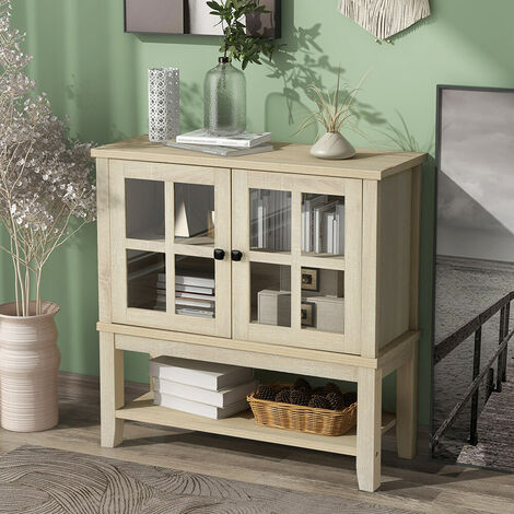 Topdeal Sideboard Buffet, Cupboard Storage Cabinet, Particle board Wooden, natural, 88x36x88cm FFYCUK001528