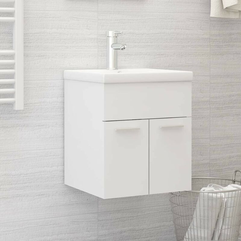 Sink Cabinet White 41x38.5x46 cm Chipboard FF804638UK - Topdeal