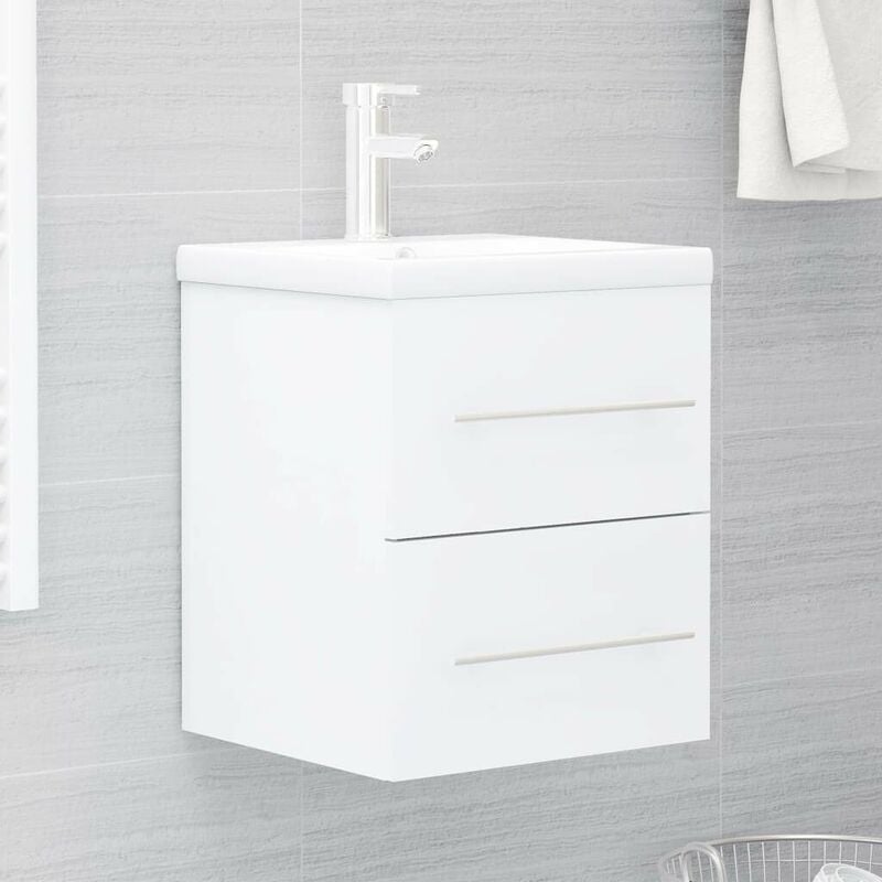 Sink Cabinet White 41x38.5x48 cm Chipboard FF804683UK - Topdeal