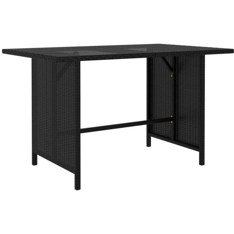 Inlife Table à dîner de jardin Noir 110x70x65 cm Résine tressée