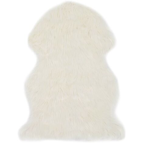 Topdeal Tapis 60 x 90 cm Peau de mouton synthétique Blanc VDFF25010FR