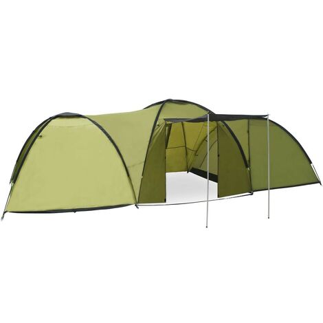 Topdeal Tente igloo de camping 650x240x190 cm 8 personnes Vert FF92231FR