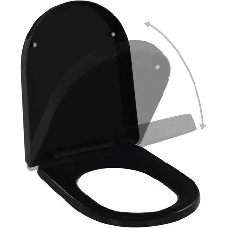 Topdeal Toilettensitz mit Absenkautomatik und Quick-Release Schwarz 06394