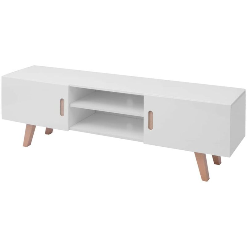 Topdeal - TV-Schrank MDF 150 x 35 x 48,5 cm Hochglanz Weiß 09421