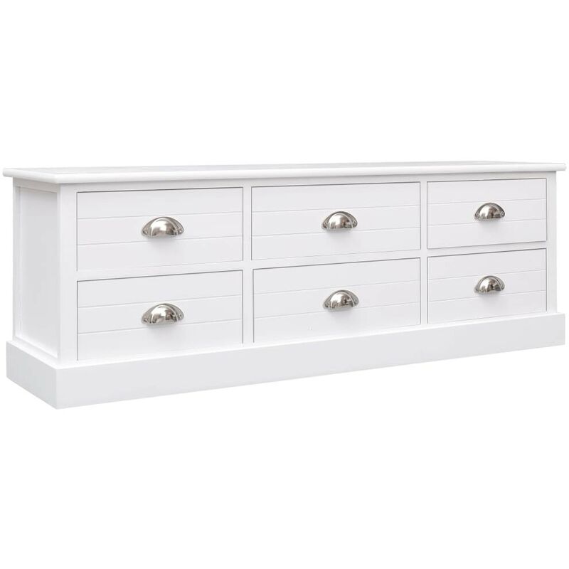 TV-Schrank Weiß 115x30x40 cm Holz 24666 - Topdeal