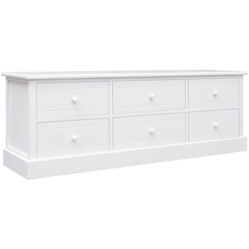 TV-Schrank Weiß 115x30x40 cm Holz 24668 - Topdeal