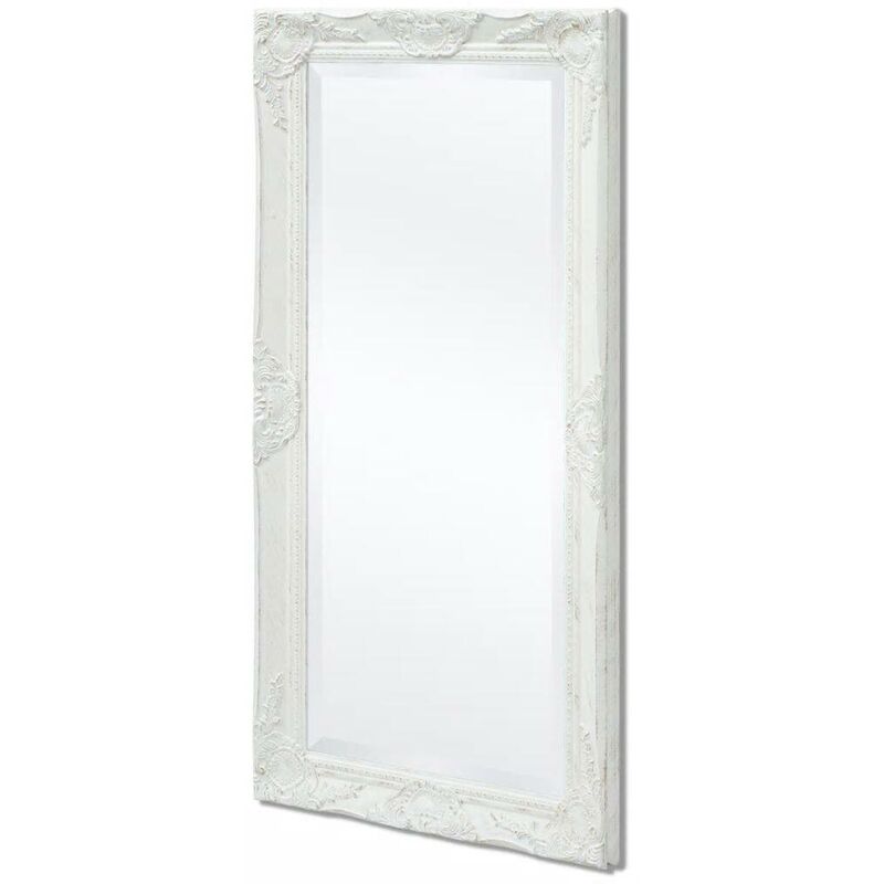 Topdeal - VDTD09971_FR Miroir mural Style baroque 100 x 50 cm Blanc