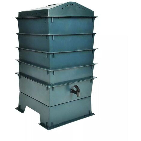 Topdeal VDTD26200_FR Lombricomposteur 4 plateaux 42 x 42 x 60 cm