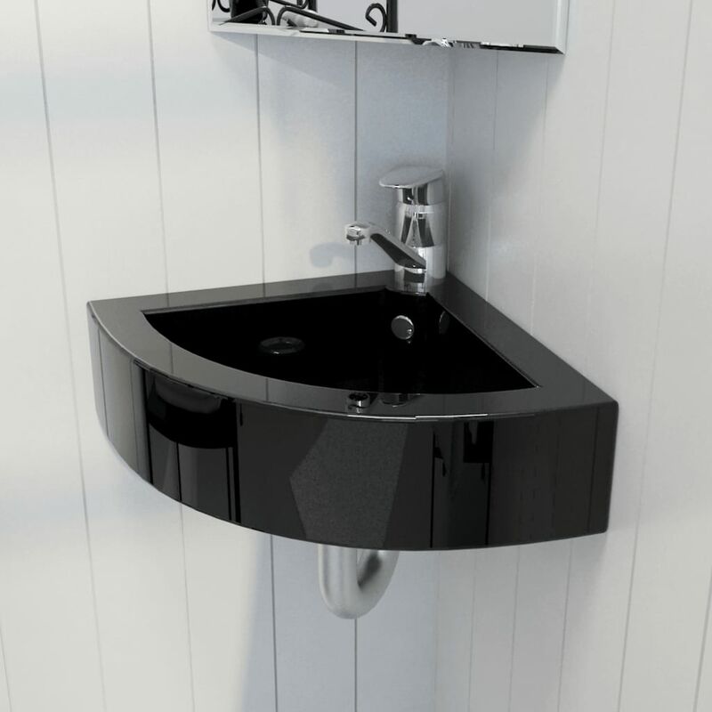Topdeal Wash Basin with Overflow 45x32x12.5 cm Black VDTD04202