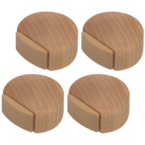 Tope adhesivo para puertas - Tope de madera para suelos y parquet - Tope adhesivo para puertas - Tope discreto y elegante - Juego de 4 (haya)