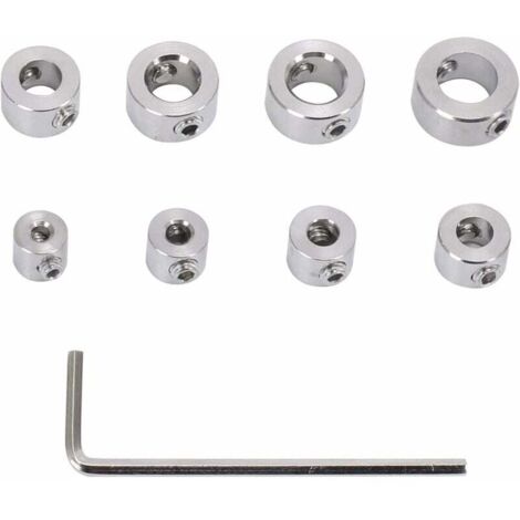 Tope de profundidad para broca, 8 piezas de acero inoxidable, anillo de tope de profundidad para broca duradero con llave hexagonal, posicionador de anillo para broca de 3 a 10 mm