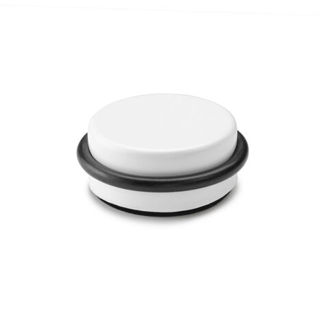 TOPE DE PUERTA ADHESIVO PLASTICO-METAL DECORADO BLANCO Ø4,6x1,8cm INOFIX